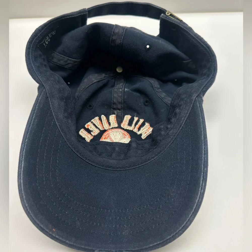 J.Crew Navy Cap with Embroidered Details - One Size